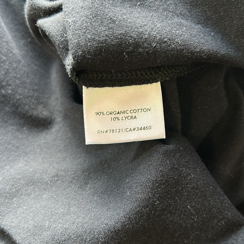 Eileen Fisher Tshirt Dress Black Organic Cotton Half Sleeve Stretch Sz PP - Picture 6 of 8